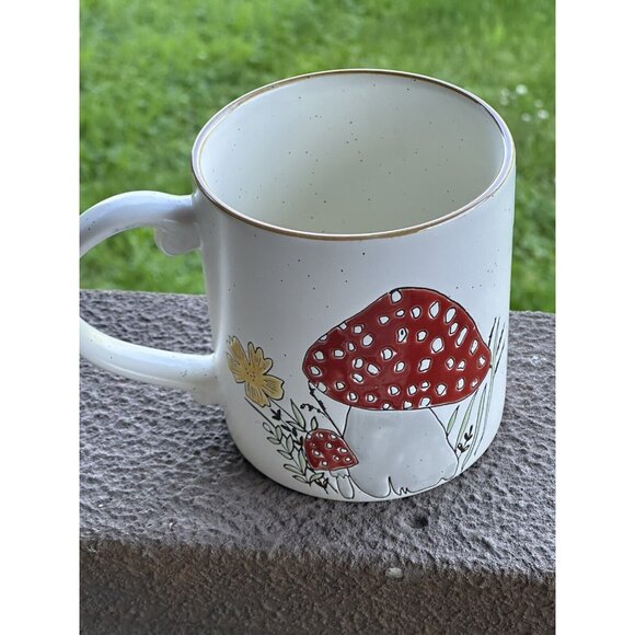 Portobello Mushroom Garden Speckled Stoneware Mug Cup Jumbo 20 oz NEW - Picture 4 of 6